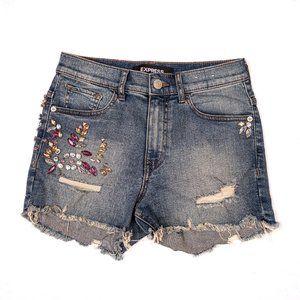 Express jewel accent shorts shortie High Rise Shorts